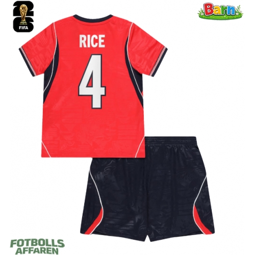 England Declan Rice #4 Bortaställ Barn VM 2026 Kortärmad (+ Korta byxor)